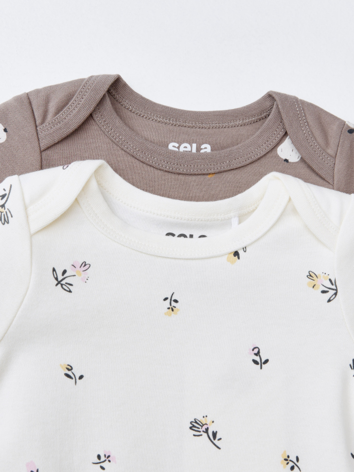 набор из 2 трикотажных боди с длинным рукавом для малышей по цене 1299 руб вид справа