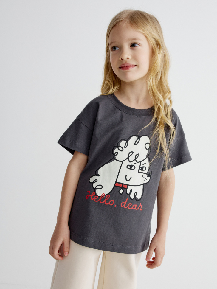 Футболка с принтом для девочек, арт. 32060