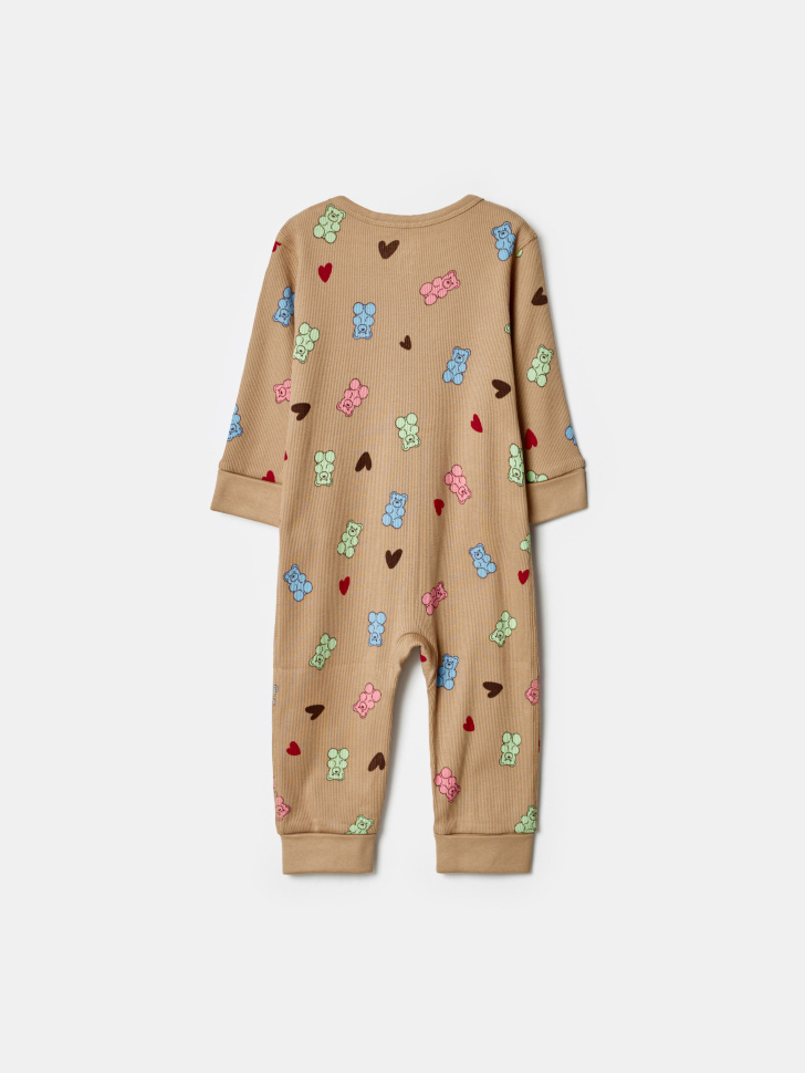 трикотажный комбинезон с принтом для малышей от бренда sela вид слева