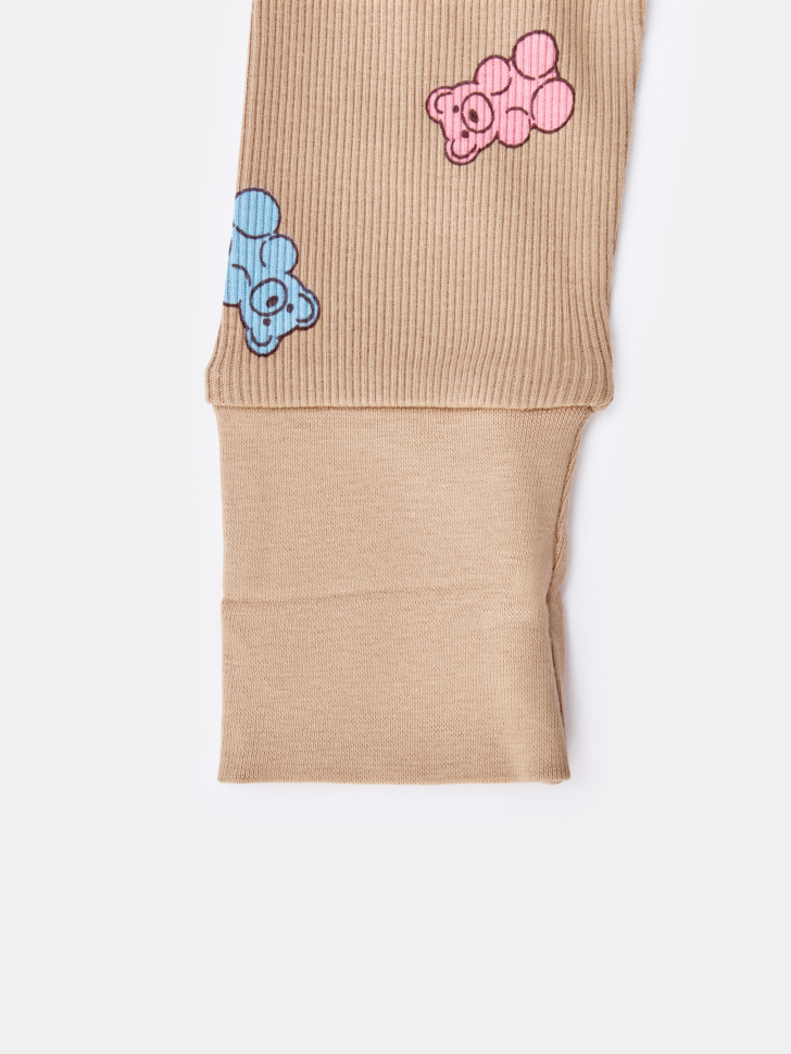 трикотажный комбинезон с принтом для малышей из россии вид сбоку