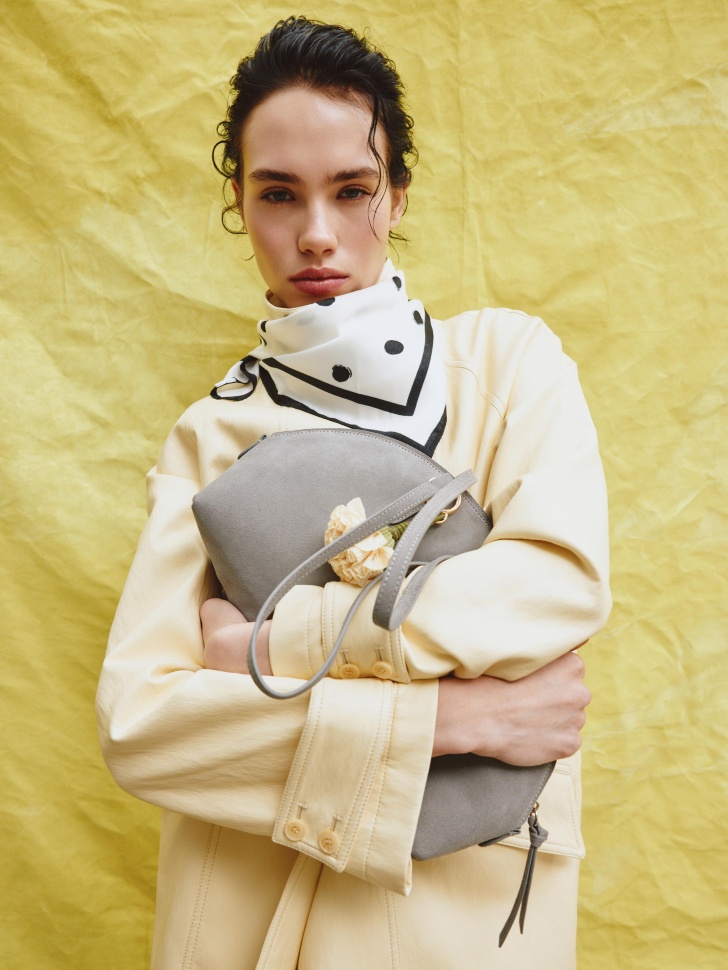 Сумка SELA из натуральной замши, серый, арт. 41689