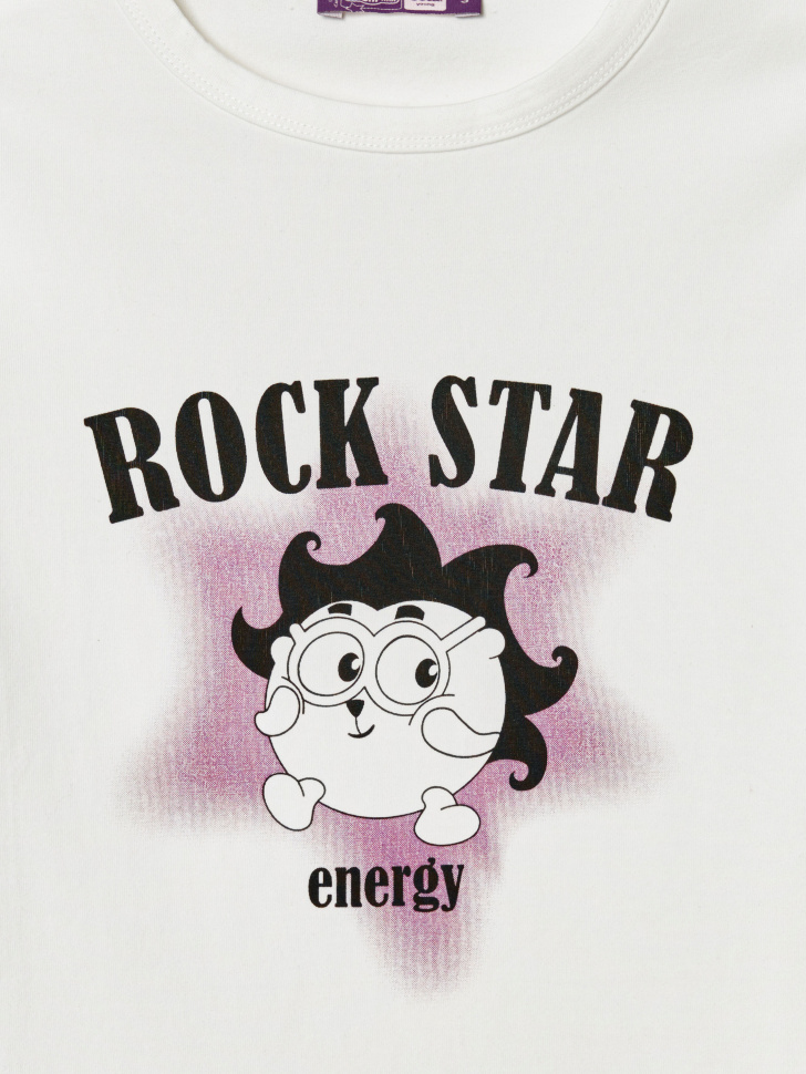 футболка с принтом  young x смешарики из хлопка спереди