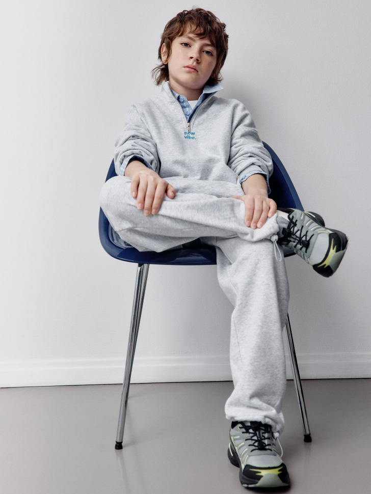 Трикотажные брюки SELA, серый, арт. 40494