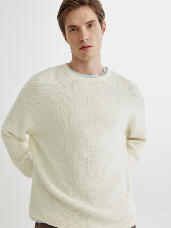 Вязаный джемпер оверсайз SELA, бежевый, арт. 43731