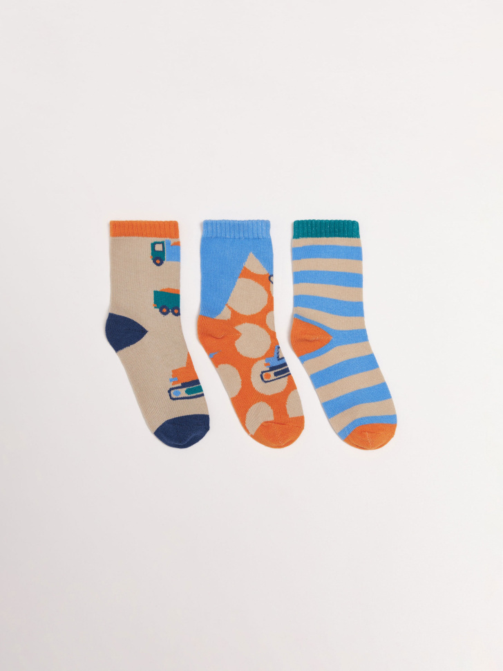 Набор из 3 пар носков для мальчиков (принт, 14-16)