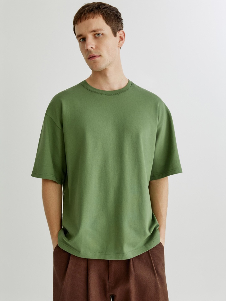 Футболка SELA Базовая оверсайз, хаки, арт. 41845