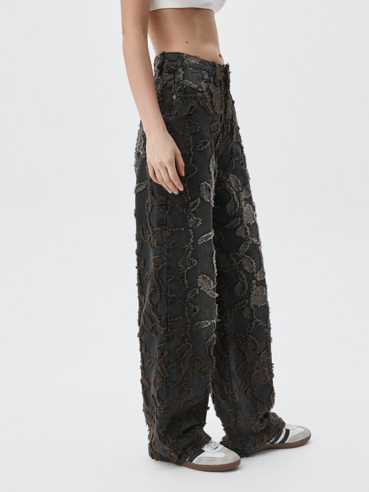 Джинсы Straight fit с бахромой. Фото №8