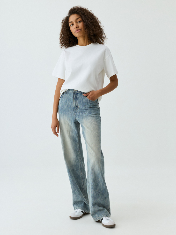 

Джинсы Wide Leg из жаккардового денима