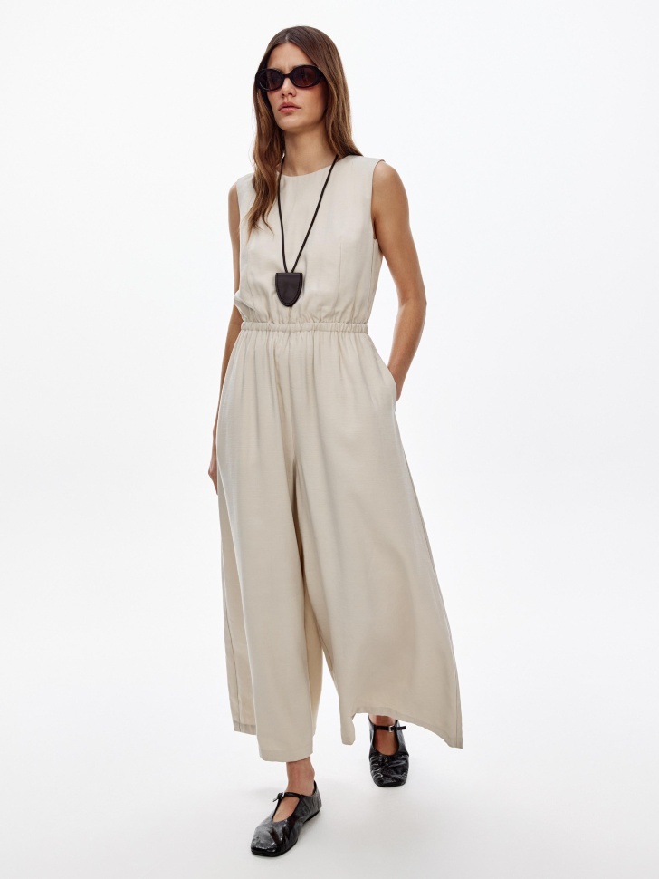 Комбинезон Sela из вискозы, бежевый, арт. 52763