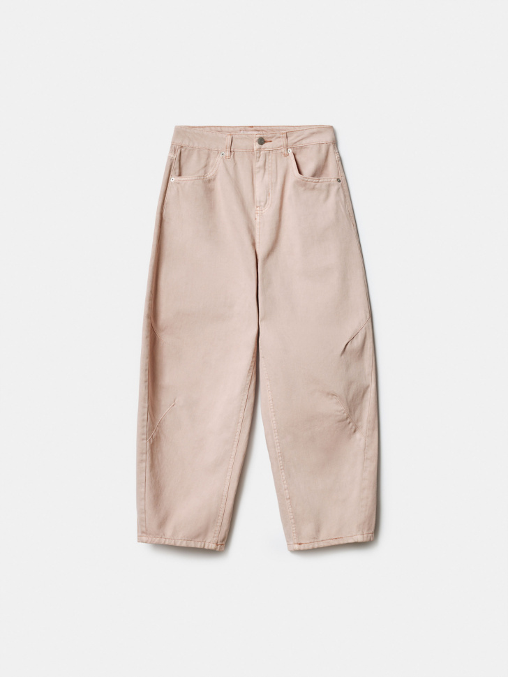 Джинсы Sela укороченные объемные, бежевый, арт. 52484