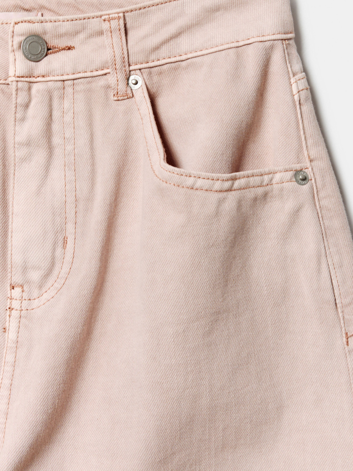 укороченные объемные джинсы со средней посадкой от бренда sela вид слева