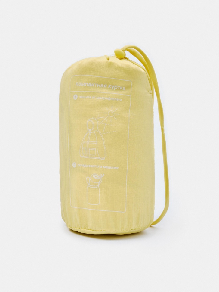 нейлоновая ветровка с защитой от ультрафиолета и сумкой-мешком для девочек от бренда sela вид слева
