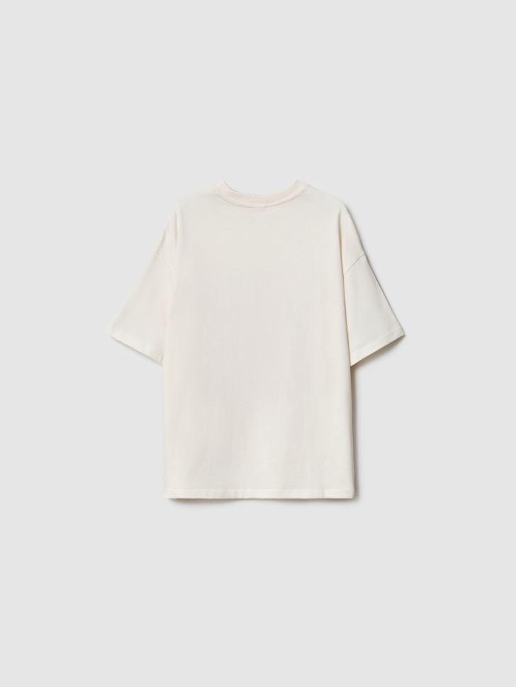 футболка оверсайз с принтом для девочек из россии вид сбоку