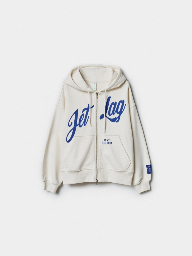 Толстовка на молнии Sela для девочек, бежевый, арт. 52006