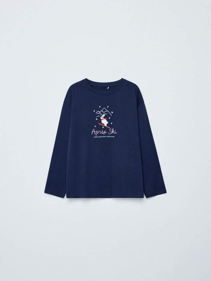 домашний лонгслив оверсайз с принтом и вышивкой 4680798792705 фотография