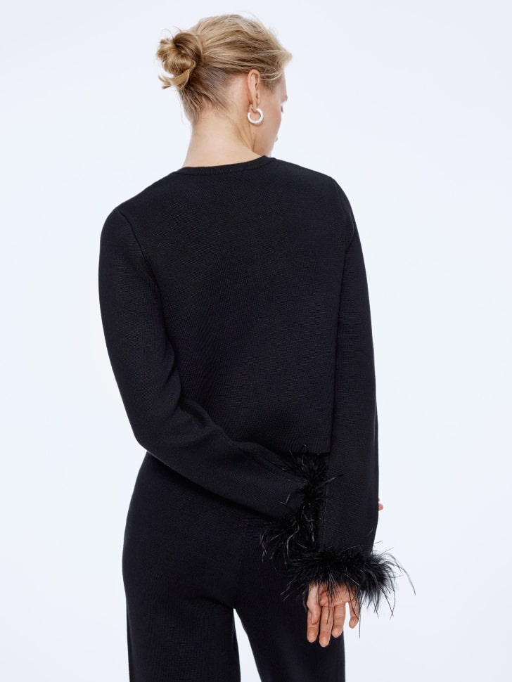 вязаный кардиган с перьями 4610517190994 в интернет магазине