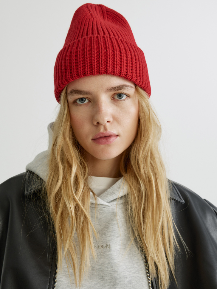 Шапка-бини SELA хлопковая крупной вязки, арт. 33035