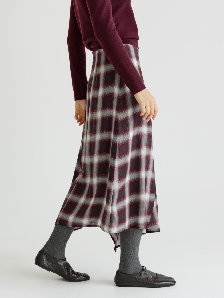 асимметричная юбка миди из тенселя и шерсти из россии вид сбоку