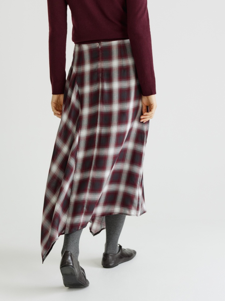 асимметричная юбка миди из тенселя и шерсти по цене 3999 руб вид справа