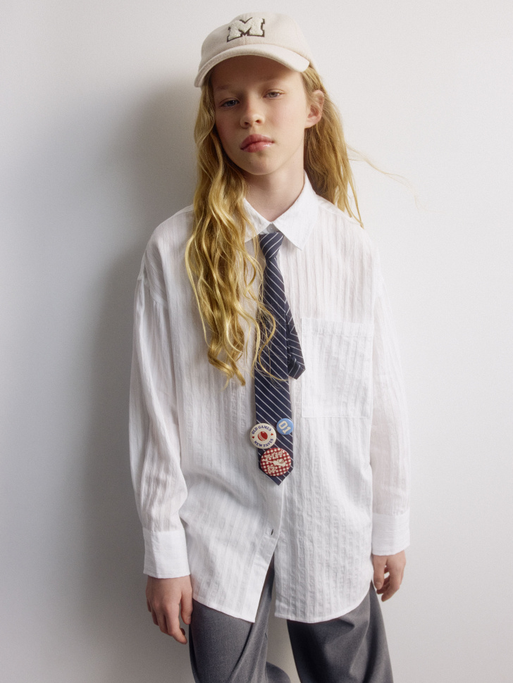 Рубашка SELA удлиненная в полоску, арт. 33761