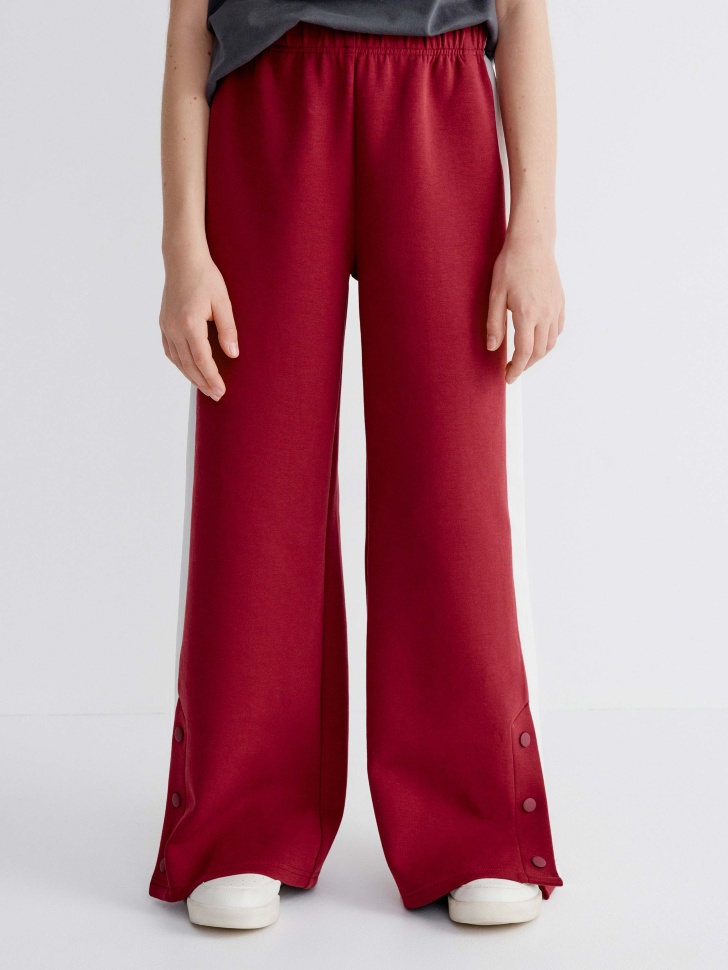 широкие брюки с лампасами для девочек от бренда sela вид слева