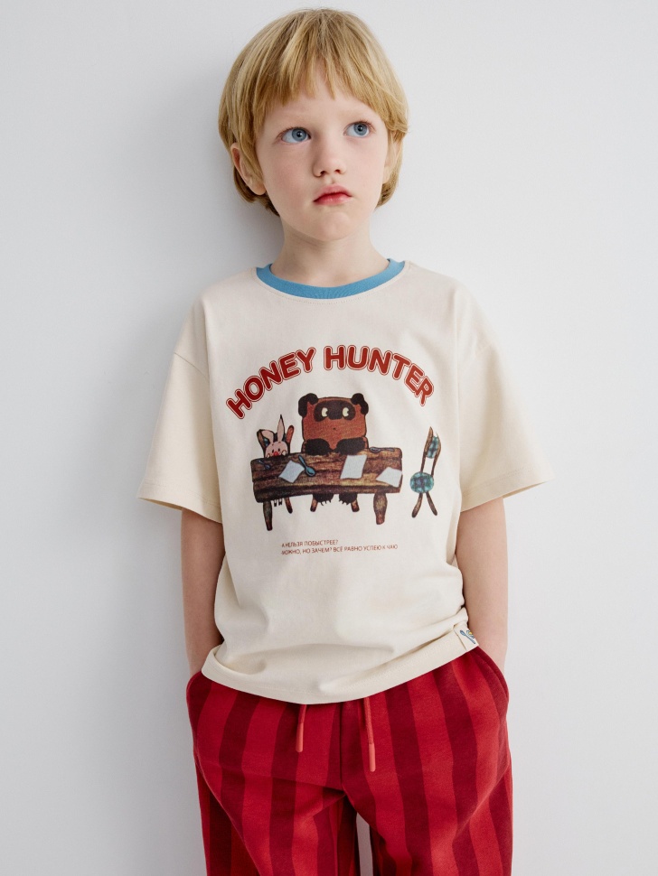 Футболка оверсайз Sela x Союзмультфильм, бежевый, арт. 35074