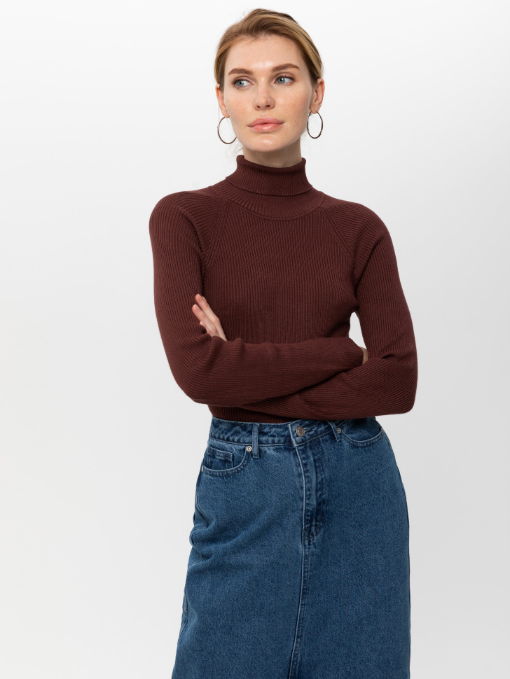 свитер женский (коричневый, XS)