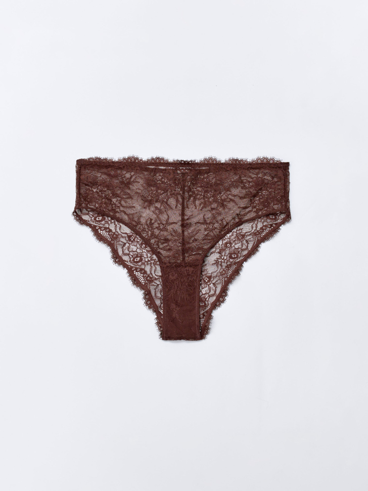 трусы-слипы из кружева из хлопка спереди