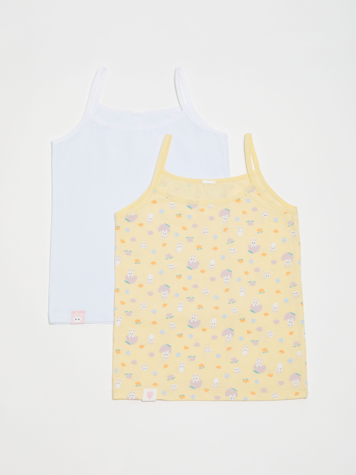 Набор из двух маек с принтом для девочек (принт, 92-98)