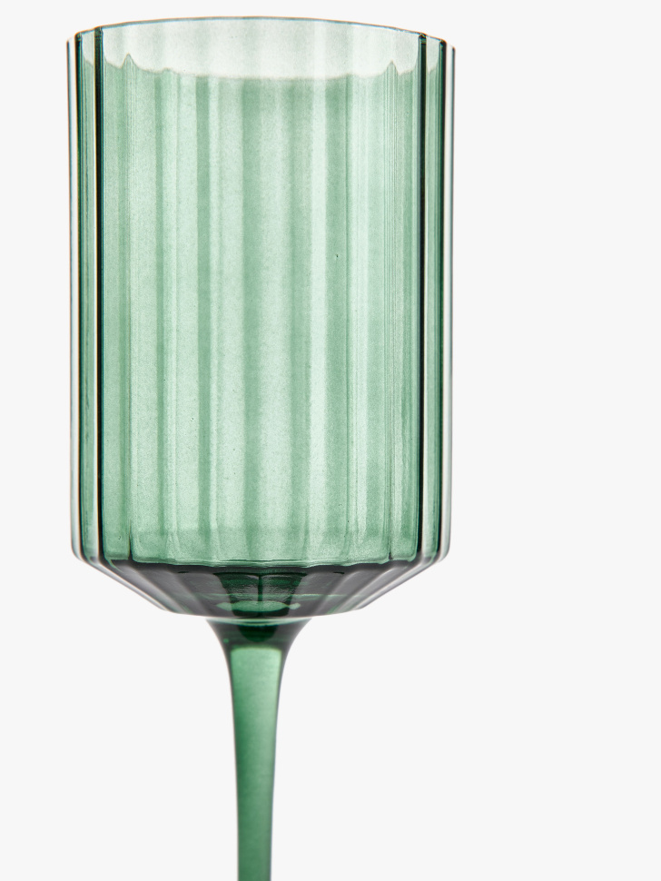 бокал из стекла с рельефным узором от бренда sela вид слева