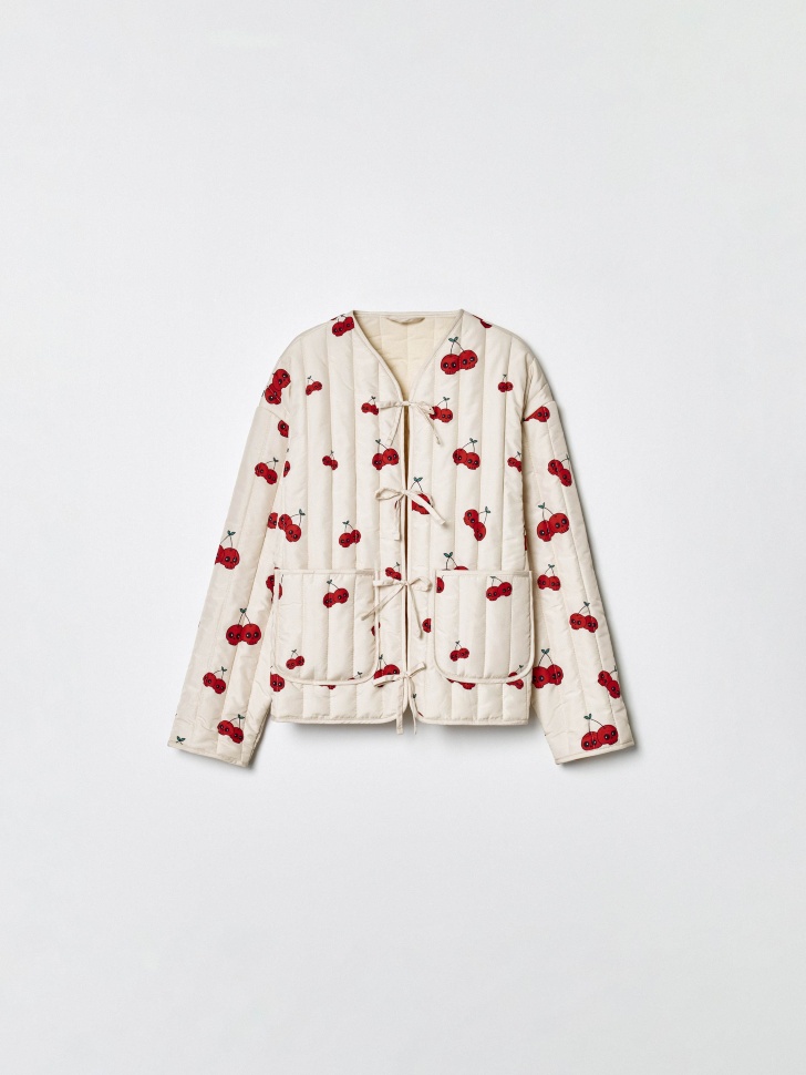 легкая стеганая куртка с завязками для девочек по цене 3499 руб вид справа