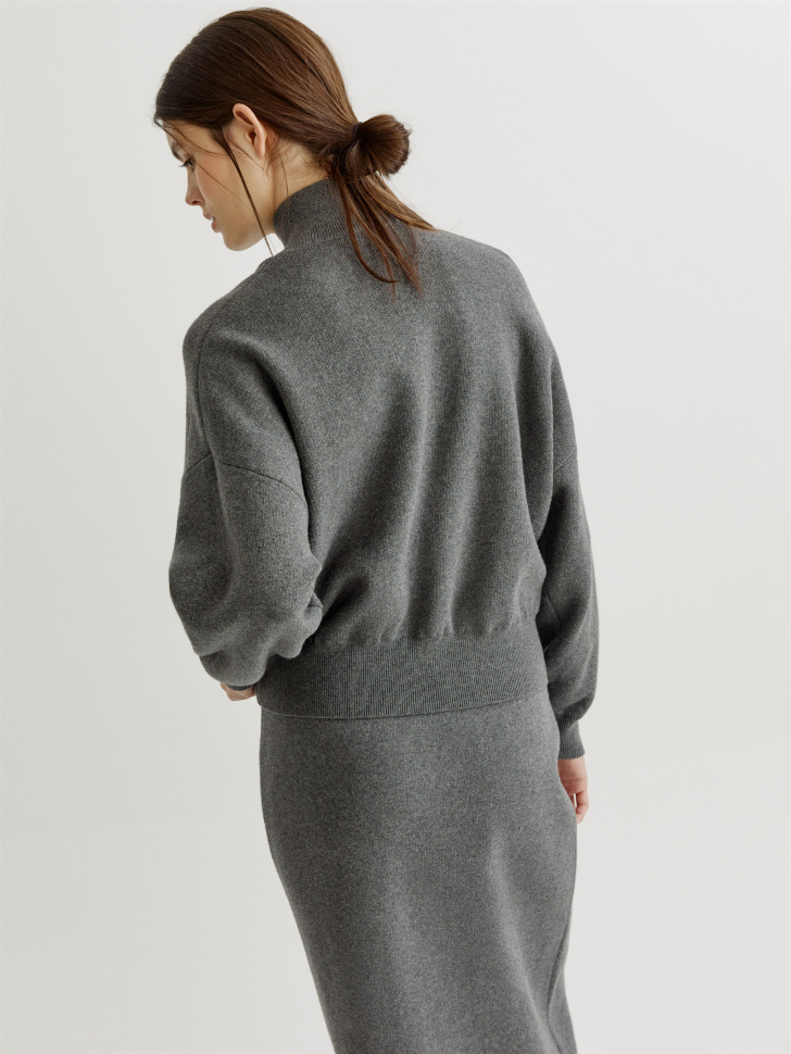 кардиган на молнии из хлопка с содержанием кашемира по цене 5599 руб вид справа