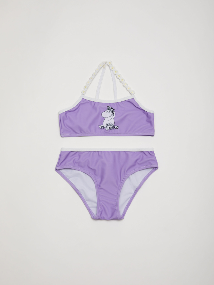 Раздельный купальник с принтом Moomin Муми Тролль для девочек (фиолетовый, 116-122) от Sela