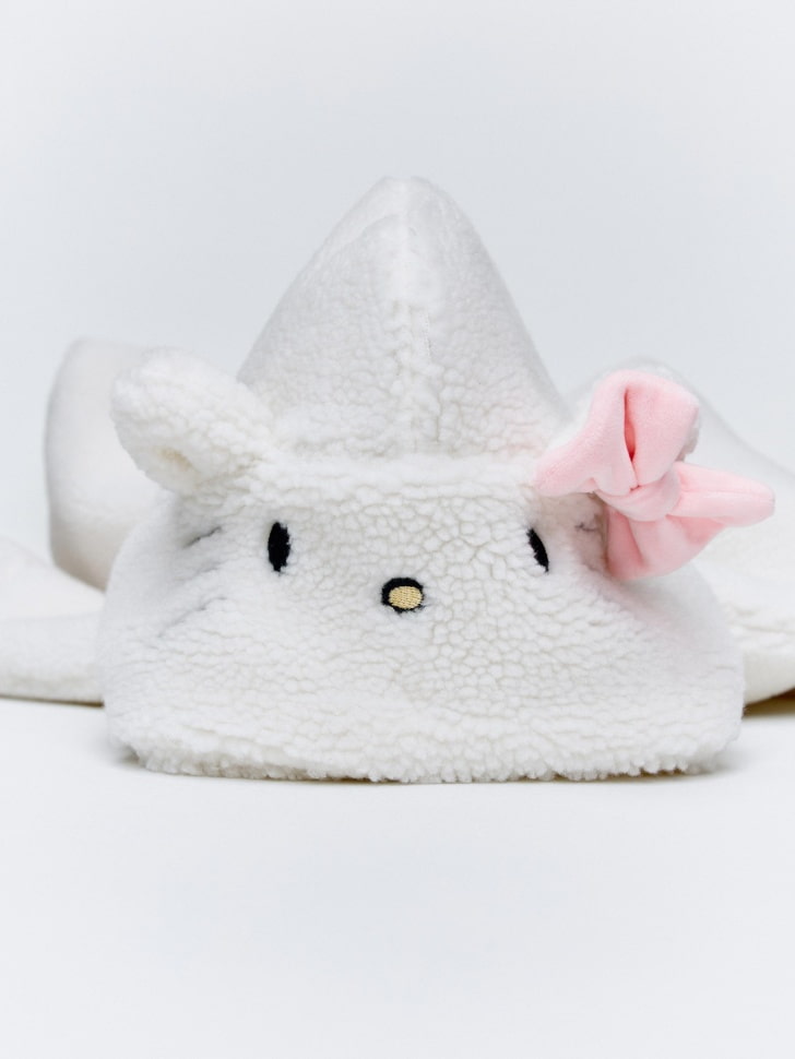 Утепленная куртка из искусственного меха с Hello Kitty для девочек. Фото №2