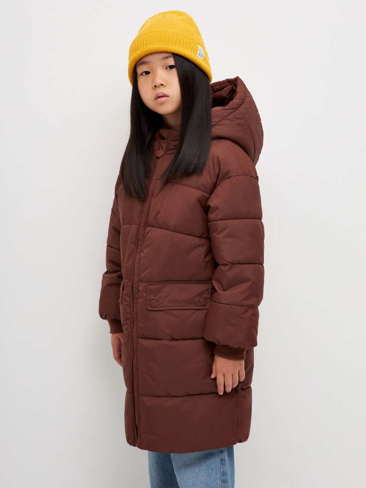 пальто для девочек (коричневый, 122) sela 4680129603144 - фото 1