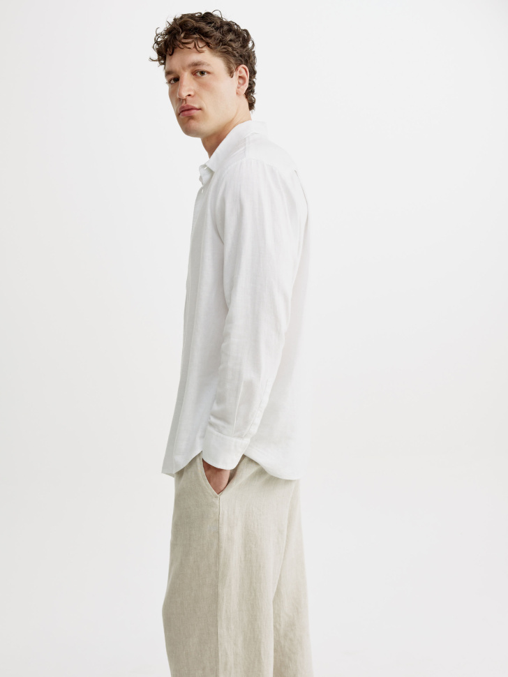 рубашка изо льна и вискозы из россии вид сбоку