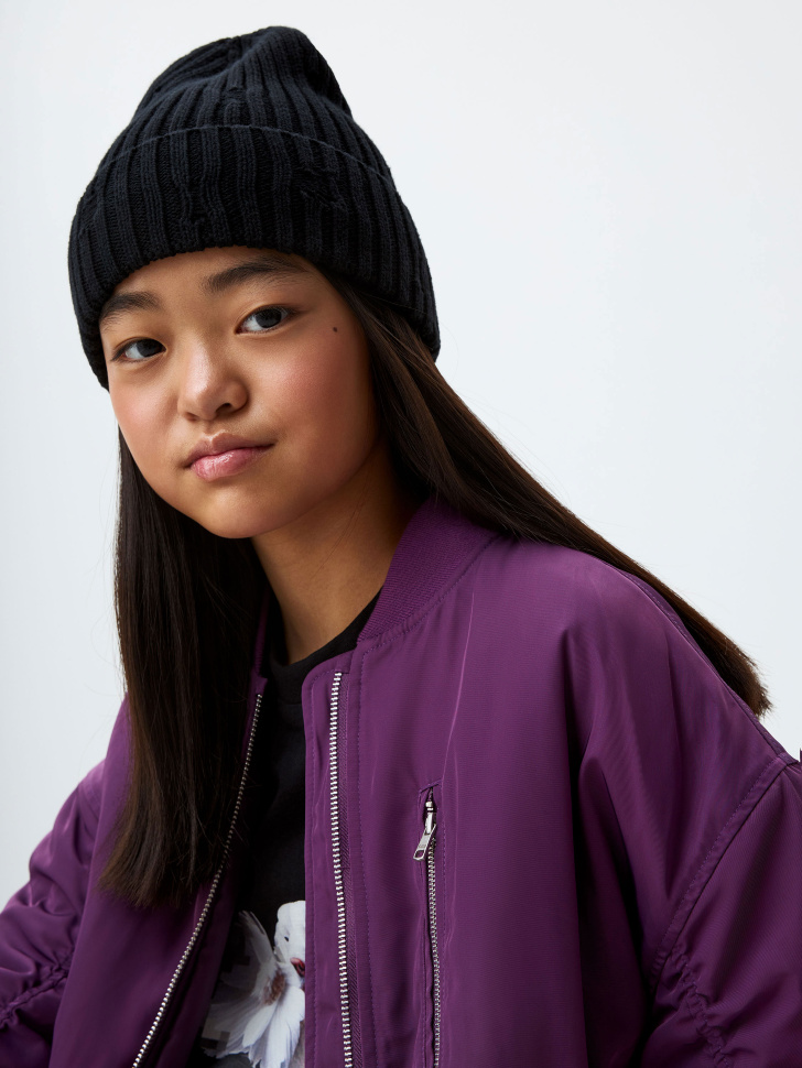 

Рваная шапка-бини для девочек