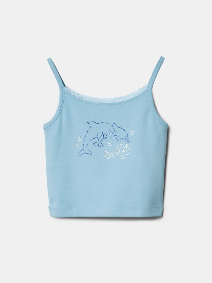 Майка Sela для девочек, голубой, арт. 52092