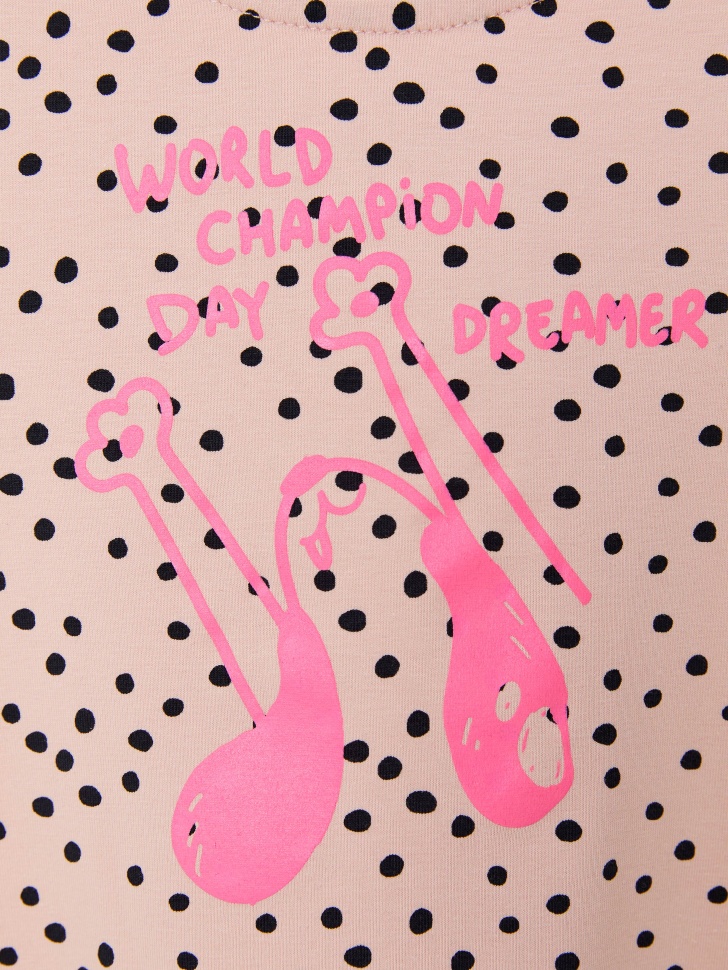 Трикотажное платье с принтом для девочек (розовый, 122/ 7-8 YEARS) от Sela