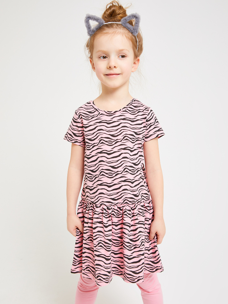 платье с принтом зебры для девочек (розовый, 92/ 2-3 YEARS) от Sela