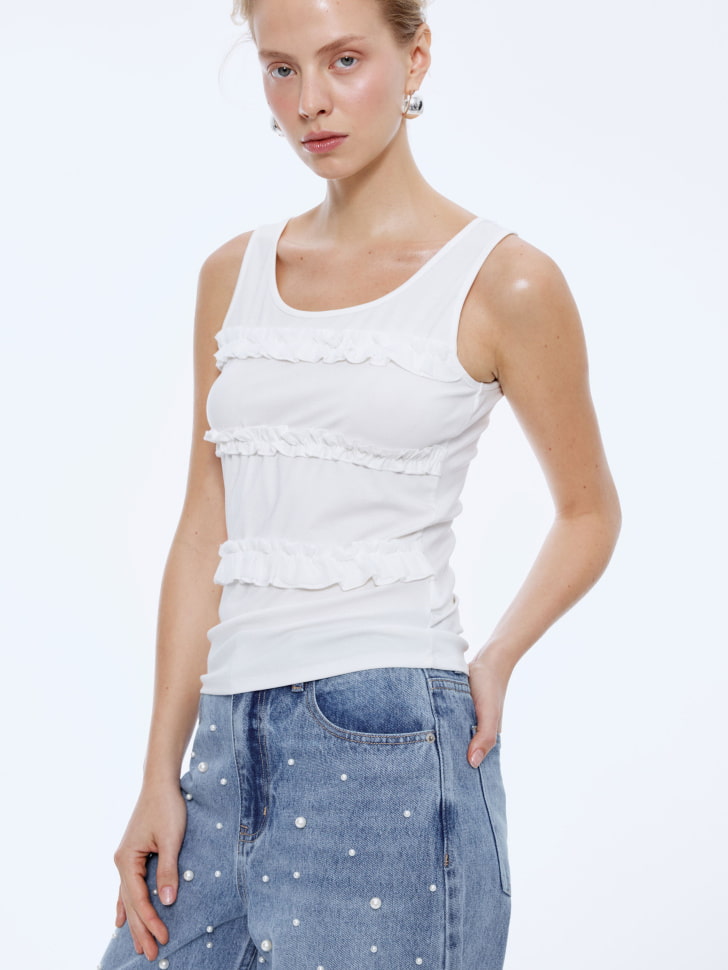 топ с рюшами в рубчик 4610517182272 фотография