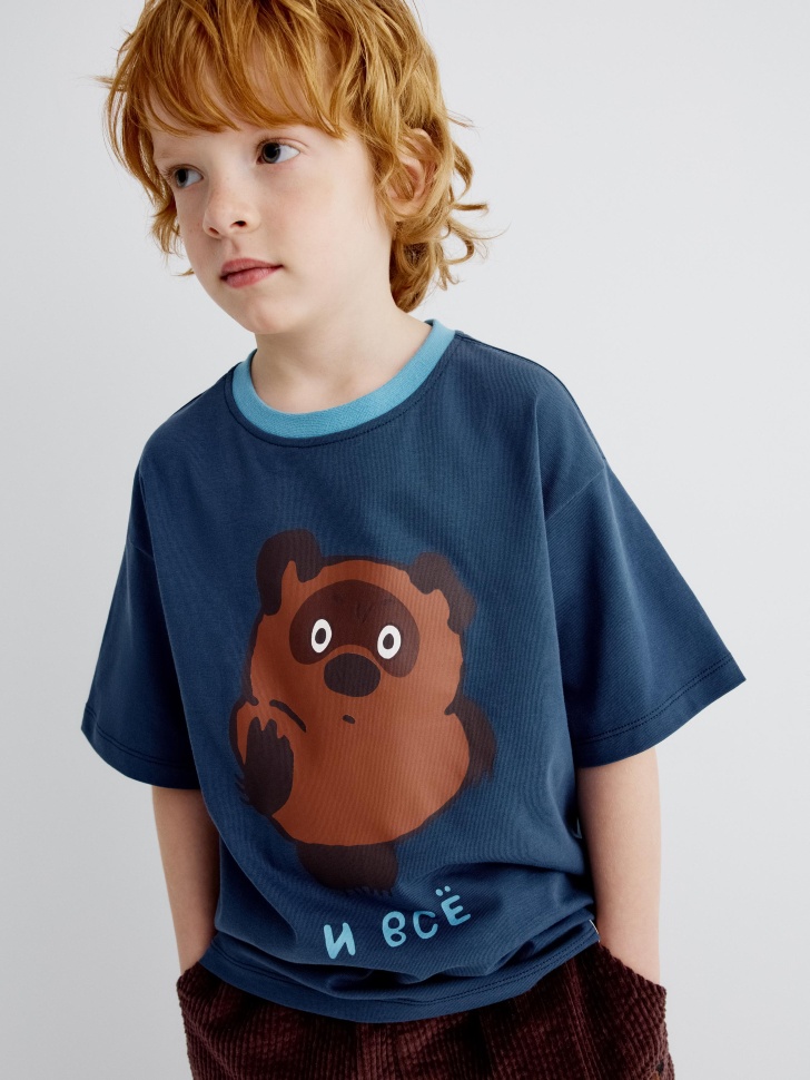Футболка оверсайз SELA x Союзмультфильм, синий, арт. 35134