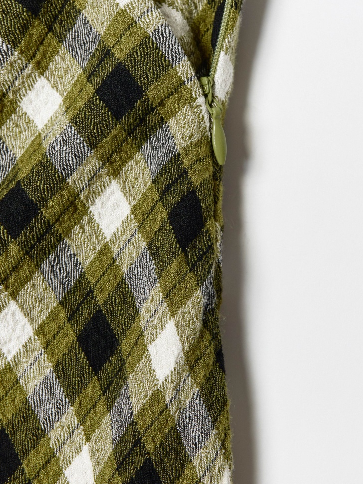 юбка миди в клетку для взрослого возраста с изнаночной стороны