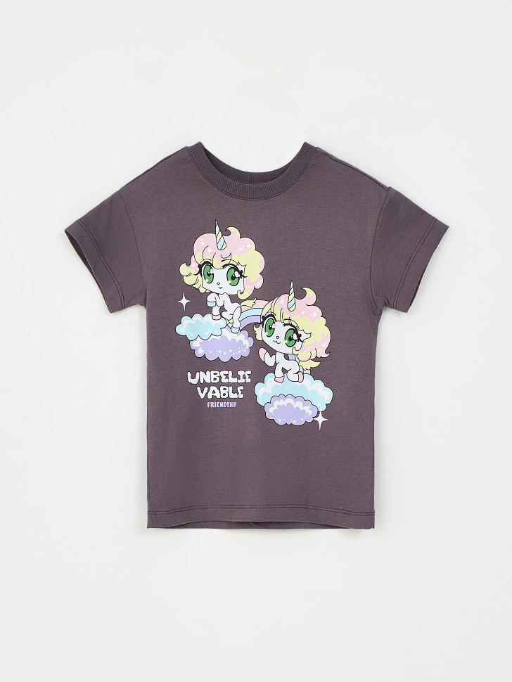 

Футболка оверсайз с принтом для девочек