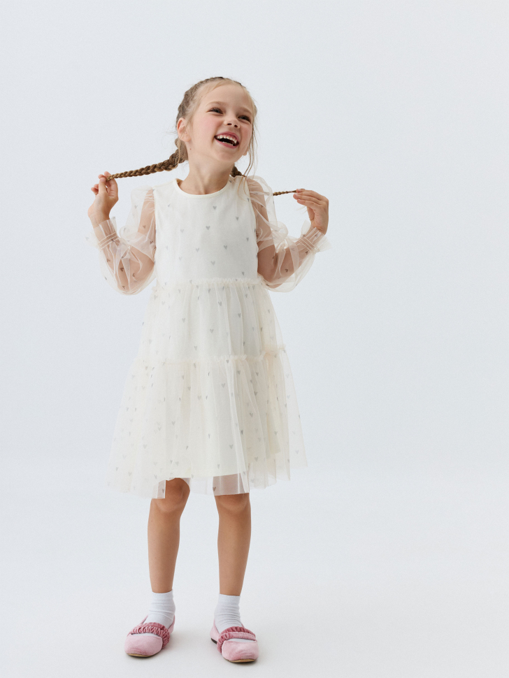 

Нарядное ярусное платье для девочек из коллаборации sela х Ботанический сад