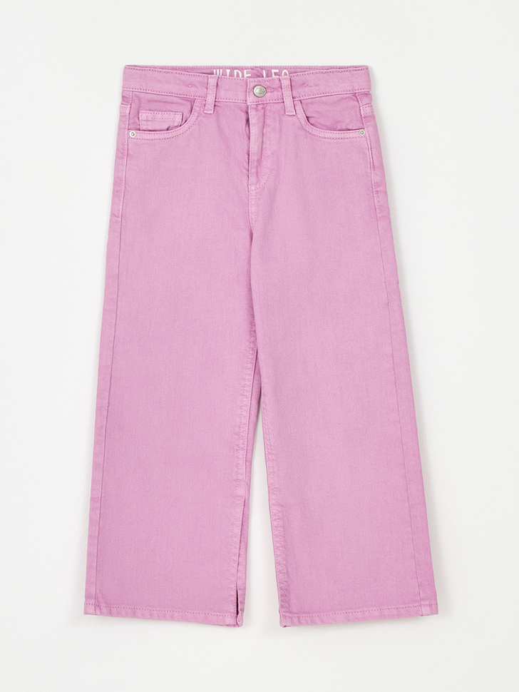 Широкие джинсы для девочек (розовый, 104)
