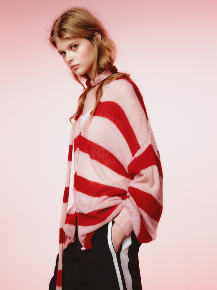 кардиган с шарфом из линейки  young из россии вид сбоку