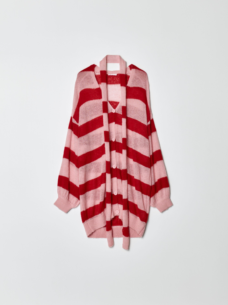 кардиган с шарфом из линейки  young от бренда sela вид слева