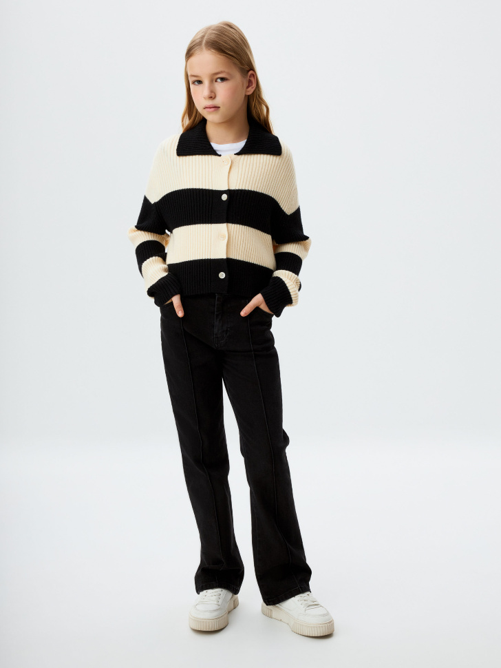 

Джинсы клеш со стрелками для девочек, 4801051411