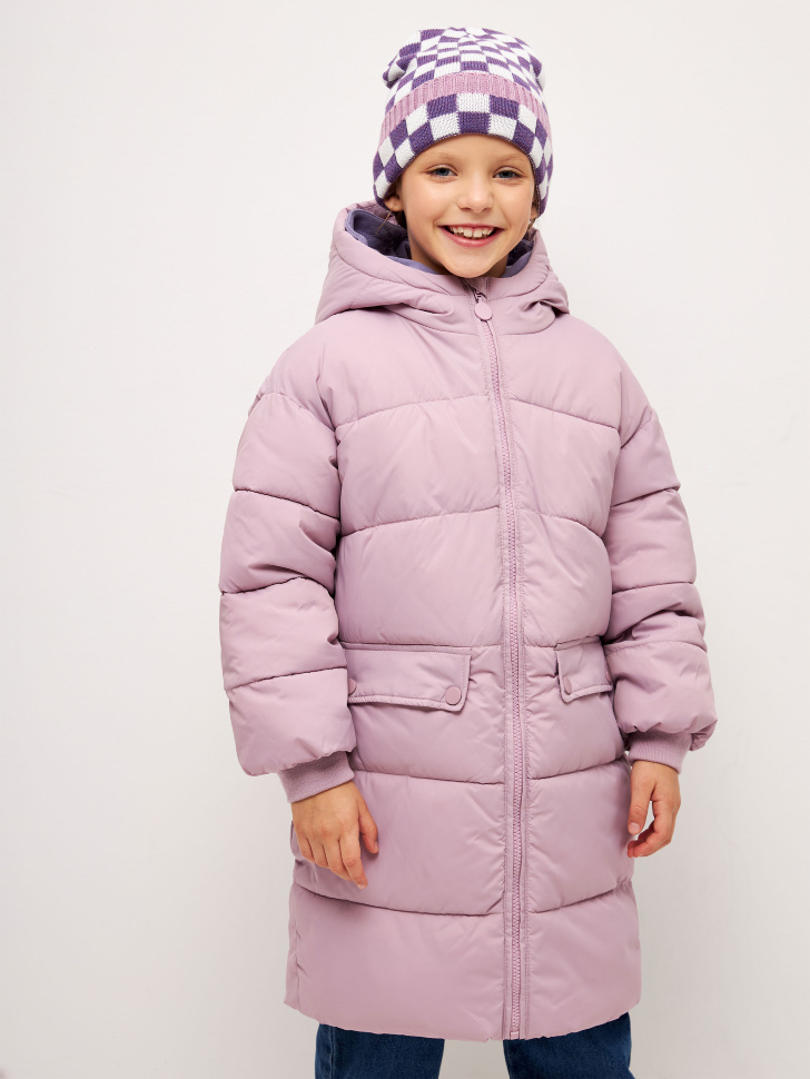 пальто для девочек (розовый, 152) sela 4680129603311 - фото 1